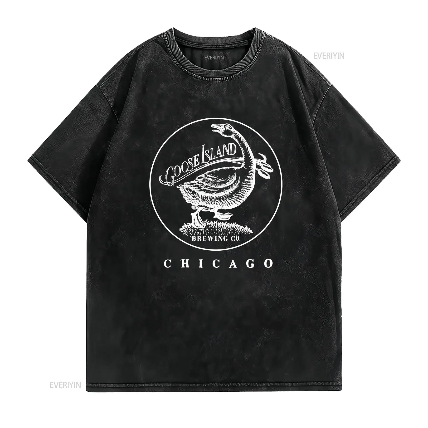 Goose Island Beer Company T Shirt Bar Pub Brewery Chicago Illinois Men's M vintage Washed homme Top For Everyday Wear fashion