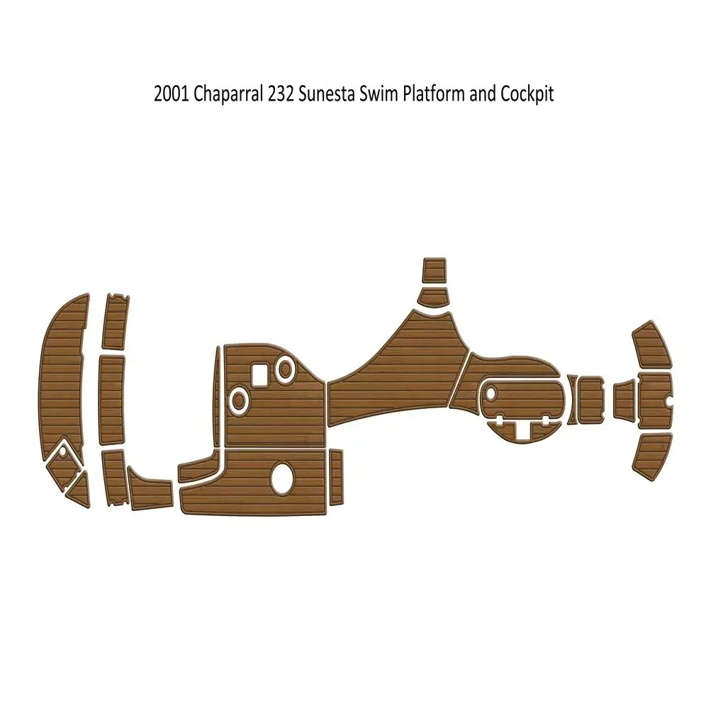 

2001 Chaparral 232 Sunesta Платформа для плавания Кокпит Лодка EVA Пена из тикового дерева Напольный коврик SeaDek MarineMat Gatorstep Стиль Самоклеящаяся