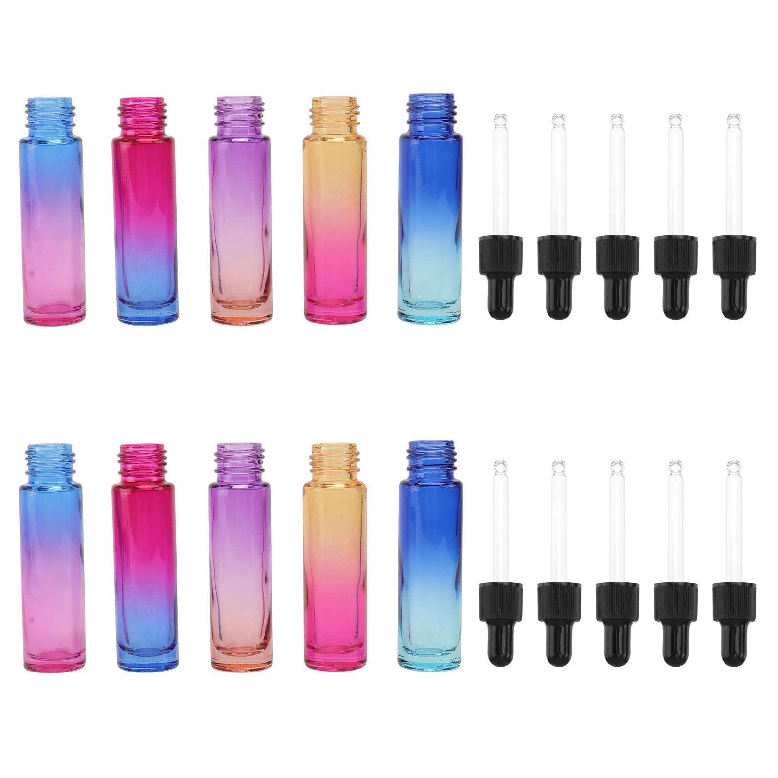 10 قطع من زجاجات قطارة الزجاج المتدرجة، زجاجات الزيوت العطرية المقاومة للتسرب، حاوية سائلة محمولة للسفر، زجاجة زيت طبيعي