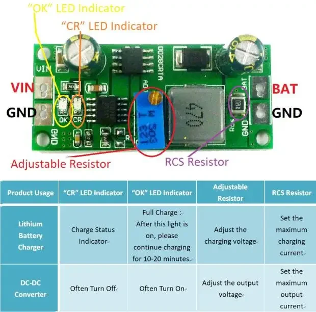 New DD28CRTA 1A 3.7-18.5V Charging Board For Lithium Batteries Or Lithium Battery Packs Power Supply Module Board For arduino