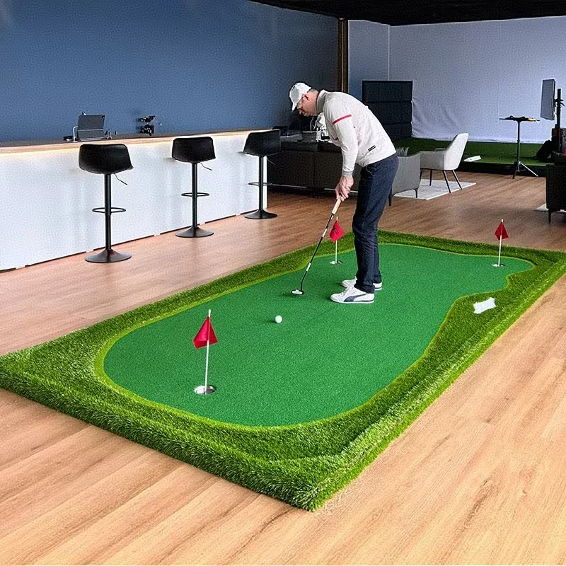 مدرب وضع الجولف للمنزل، حصيرة وضع الجولف من العشب الاصطناعي لمعدات ممارسة المكتب للجولف