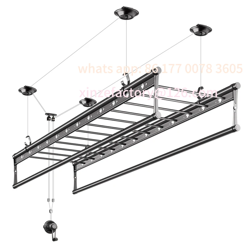 

Customizable rod Manual top loading rack Cold clothes hand crank ty Hand crank rack Balcony lifting drying rod Household