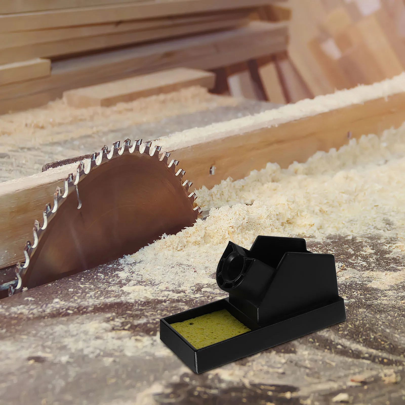 حامل حديد لحام من الألومنيوم لأقلام حرق الخشب وتبديد سريع للحرارة وتصميم مدمج محمول مع إسفنجة تنظيف #6