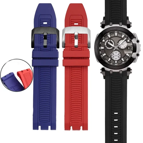 Para Tissot t-sport Racing T115.417 Moto GP correa de reloj de goma T115417 hombres serie deportiva correa de reloj de silicona T115 pulsera masculina