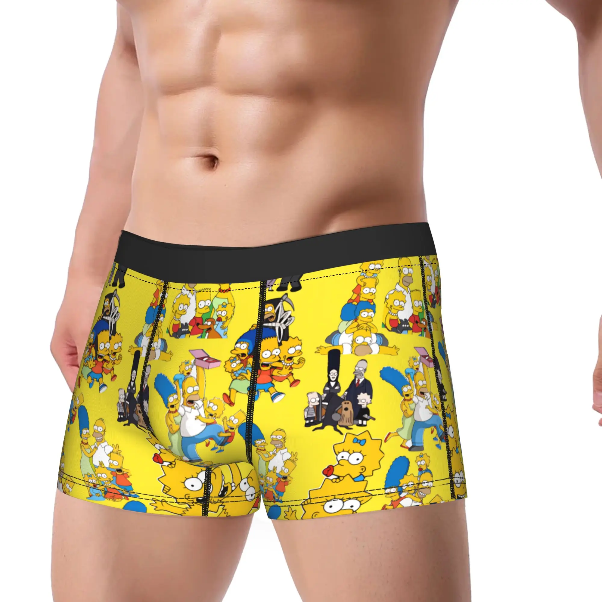 S-Simpsons Characters Collection Underwear  Comfortable Panties Custom DIY Boxer Brief For Male 3D Pouch Plus Size Trunk