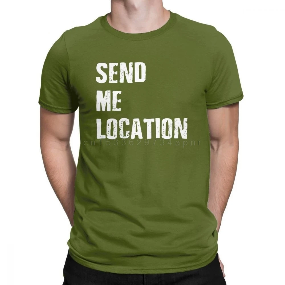 Khabib Nurmagomedov Catchphrase Men's T Shirt Eagle Slogan Send Me Location Cotton Tee Shirt Crewneck T-Shirt Pl Size Clothes