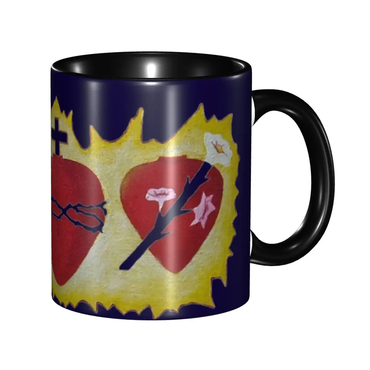 

Customized The Three Hearts Coffee Mug DIY Jesus Immaculate Heart Ceramic Milk Tea Cup