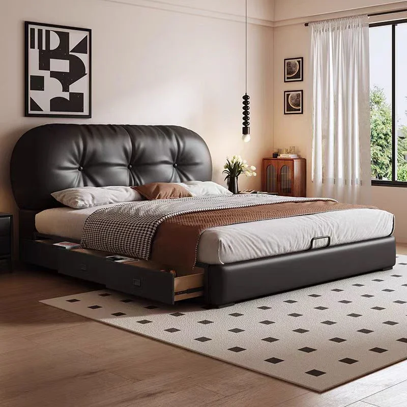 Princess Reading Beds European Nordic Aesthetics Safe Minimalist Beds Design Fashionable Comfortable Wood Muebles Furniture