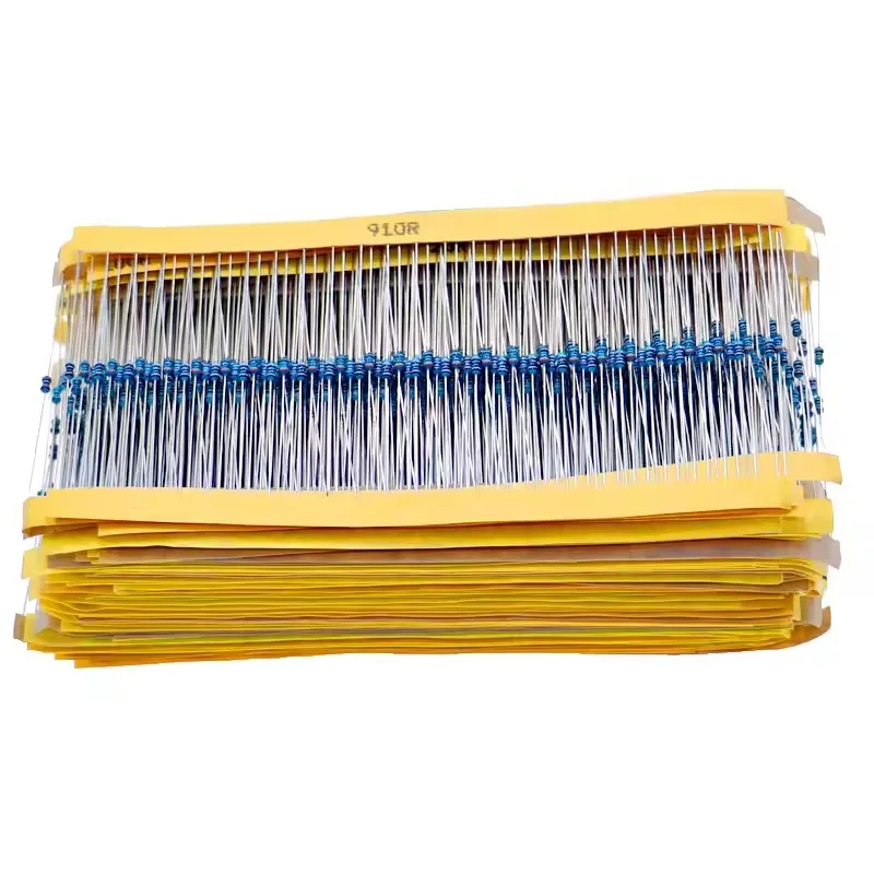 100 Uds 1/6W 0,167W 1/8W 0,125W resistencias de película metálica 1% tolerancia 10R 100R 200R 330R 1K 2,2K 10K 4,7 K 47K