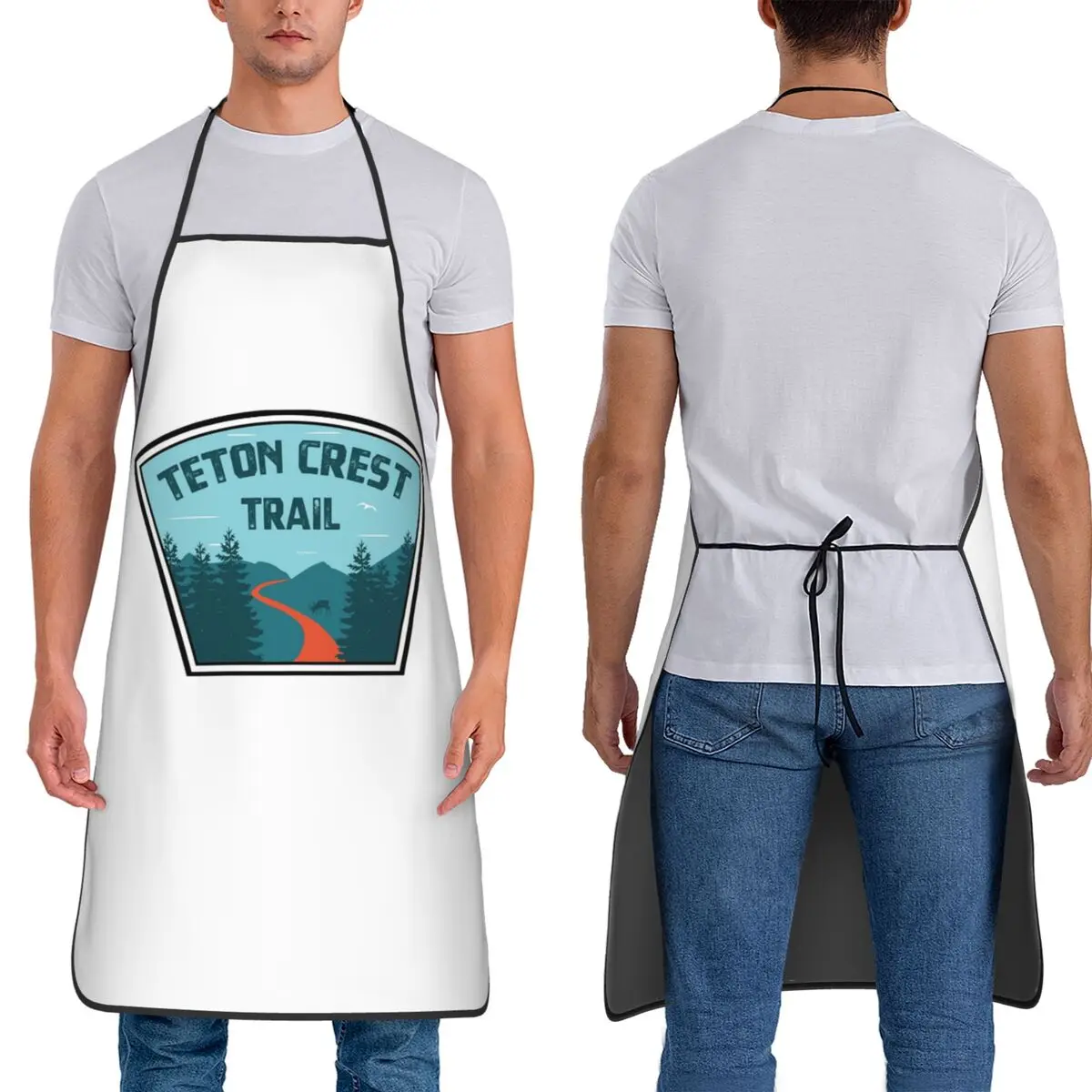 Teton Crest Trail Apron Chef Cooking Tablier Sleeveless Bib Kitchen Cleaning Pinafore for Women Men Gardening