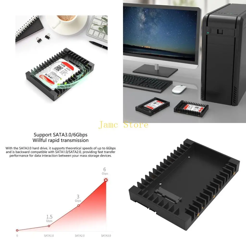 

LX0B адаптер для жесткого диска 2,5–3,5 дюйма, 6 Гбит/с, монтажный кронштейн SSD, простая установка для жесткого диска мм, 2,5