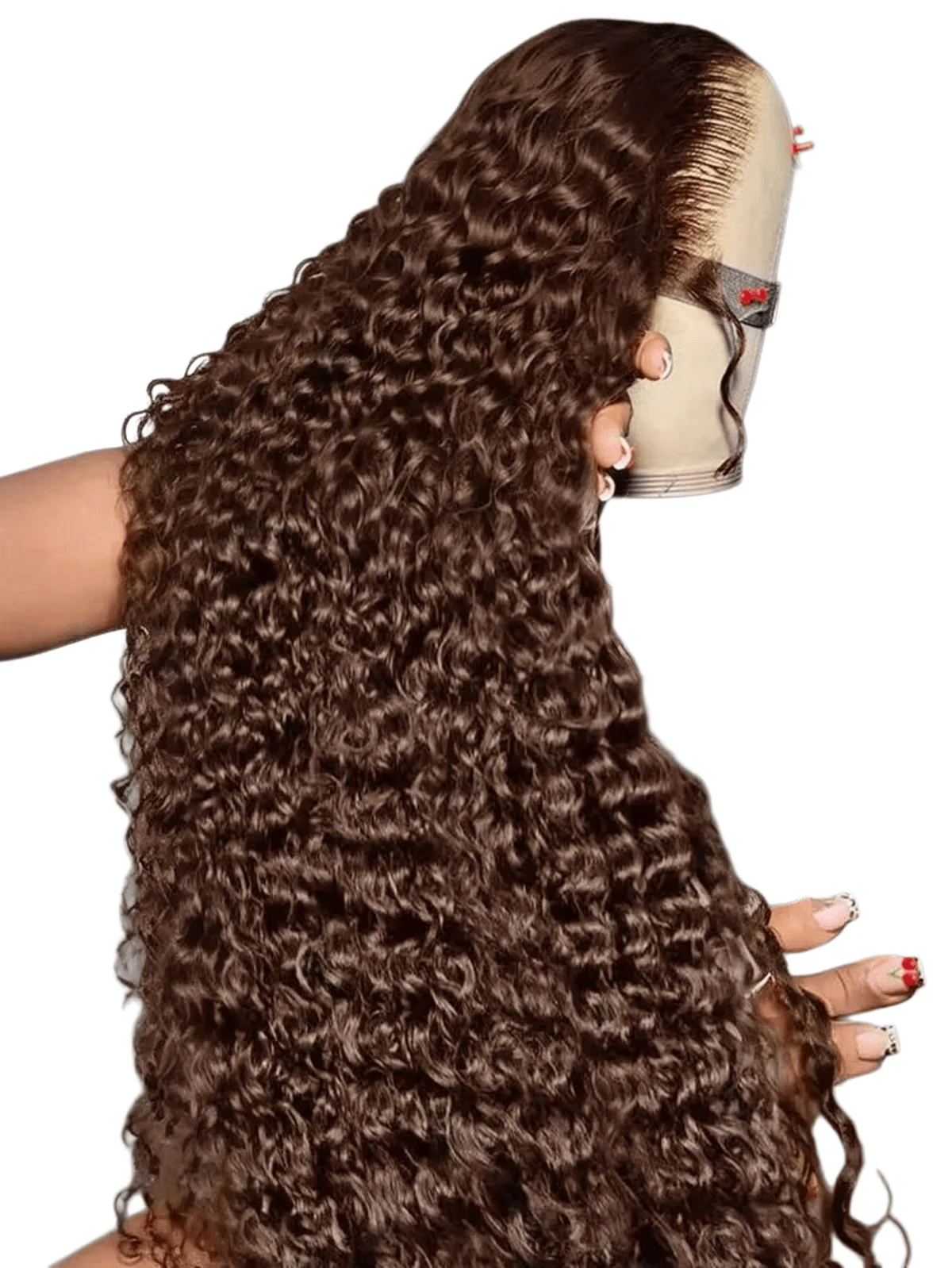 

Burmese Curly Chocolate Brown Lace Front Human Hair Wig 13x4 13x6 Transparent Lace Frontal Wig Pre Plucked Curly Wig For Women