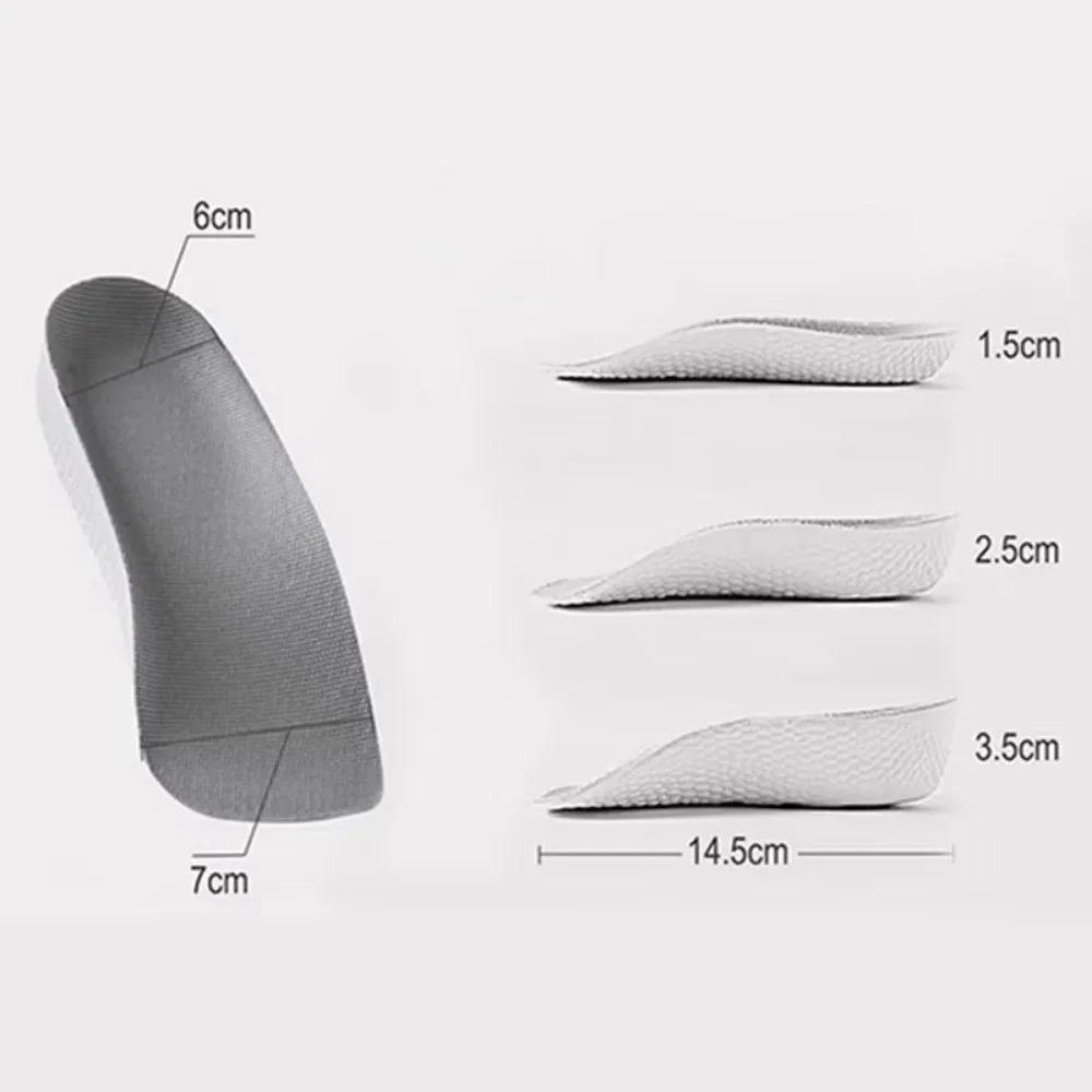 新しい EVA 身長増加インソール整形外科通気性 7 ポイントリフト靴パッド低反発ハーフパッドアーチサポート