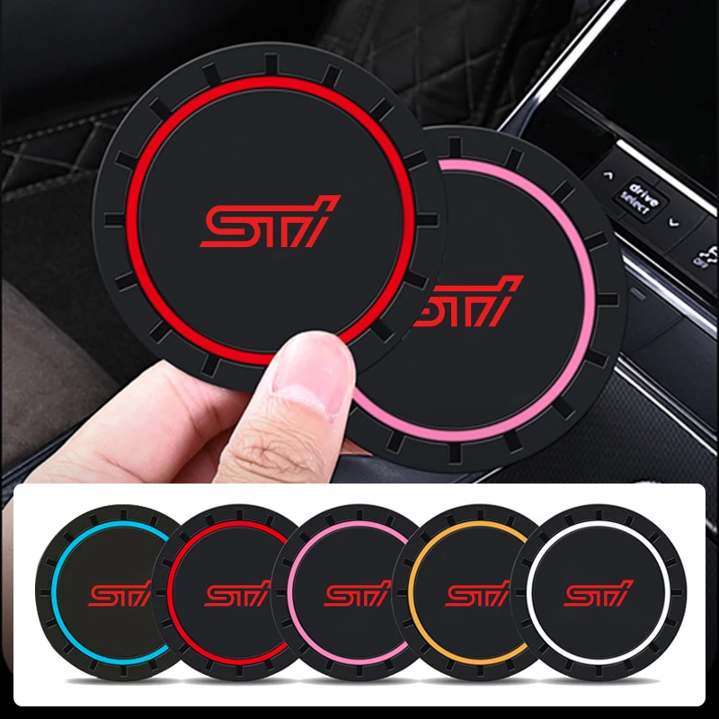 2pcs Car Silicone Non-slip Water Coaster Cup Holder Bottle Mats For Subaru Impreza Legacy WRX STI BRZ XV WRC Forester Crosstrek