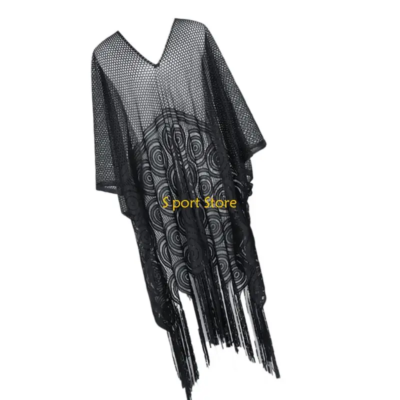 U2JB Vestido playa color sólido para mujeres Hollow Out Cubre playa Cubierta traje baño