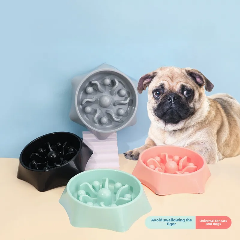 

New Arrival Dog Slow Food Bowl Anti-Choke Pet Tableware Bottom Non-Slip Small Medium-Sized Cat Dogs Bowl