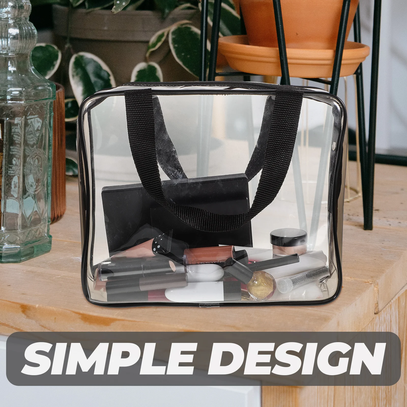 

2Pcs Waterproof Clear Makeup Bags Portable Travel Toiletry Organizer Case Large Transparent Storage Pouch