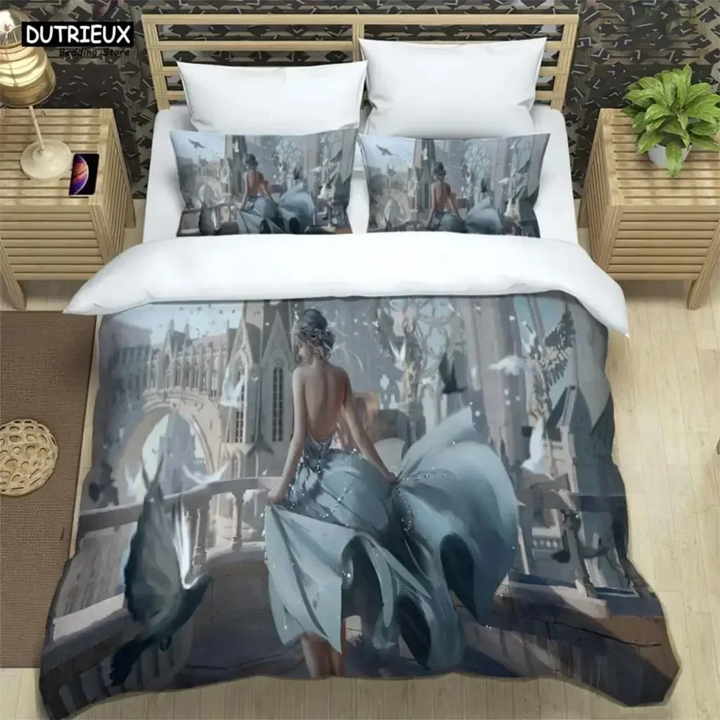 Sexy And Enchanting Beauty Comfortable Duvet Quilt Cover Pillowcase Bedding Set Children Bedroom Decoration Home Textile
