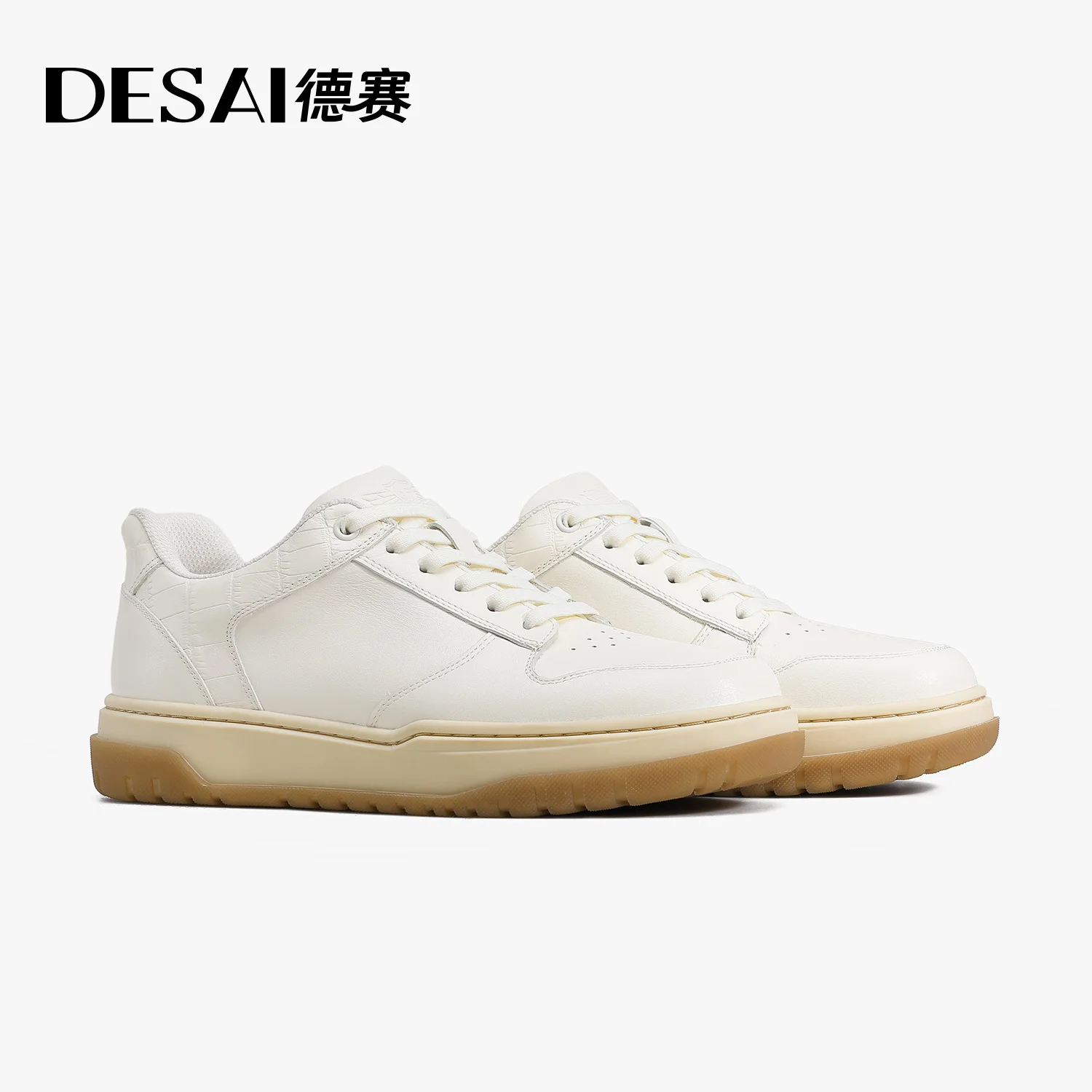 DESAI Chaussures de sport, chaussures blanches, chaussures décontractées antidérapantes et résistantes à l'usure pour hommes, polyvalentes pour un usage quotidien