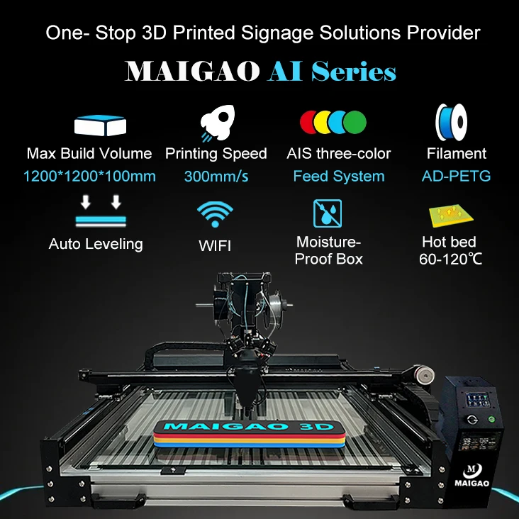 Maigao Commercial AI 3D Sign Printer Dimensional 3D Letter Logo Printer 3d Signage Machine for Advertising Luminous Sign