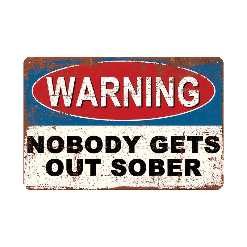 6-Pack INEED Vintage Humorous Metal Tin Signs, 30.48x20.32 cm Vintage Satirical Quote Plaques, Suitable for Hanging in for Man C