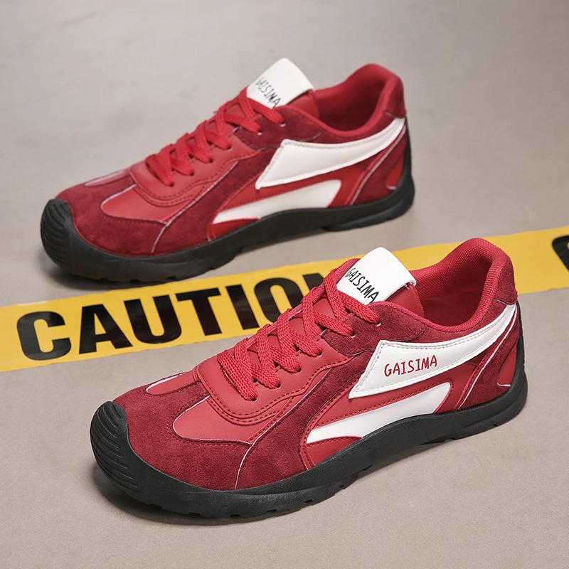 

Men's casual flat shoes outdoor sports casual shoes camping hiking shoes lightweight anti slip walking shoes retro board shoes