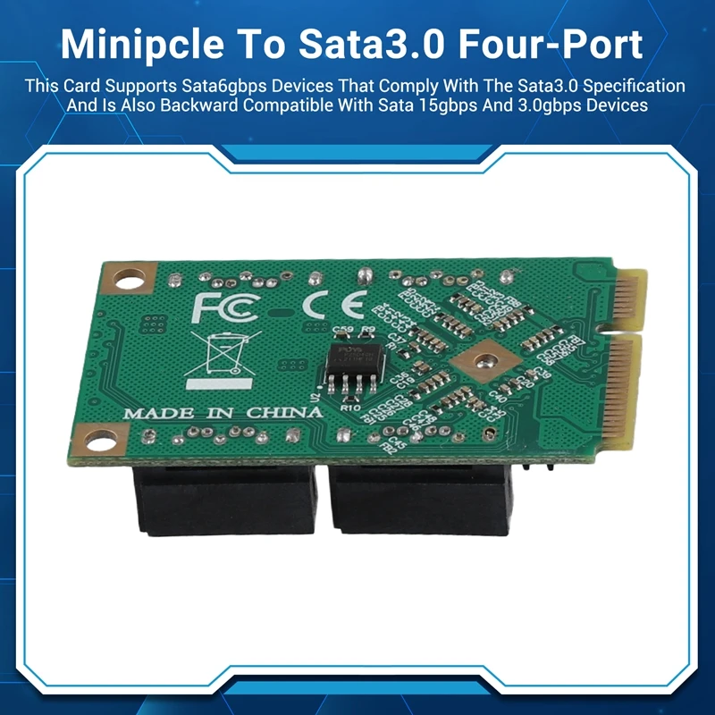 Top-Expansion Adapter PCIE To SATA Expansion Card Full Height MPCI-E To Quad SATA HDD Interface Adapter Card For Synology