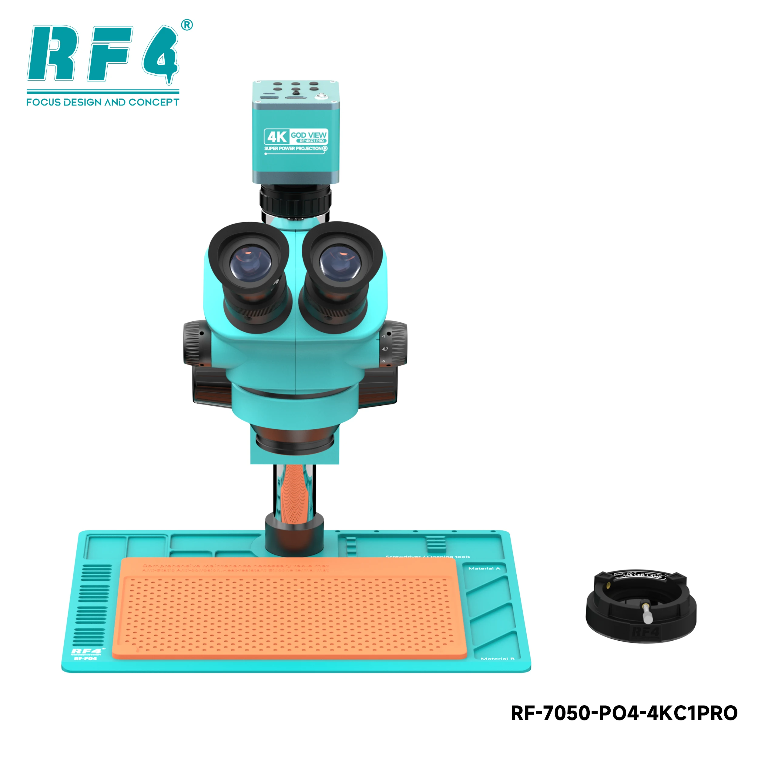 High-definition trinoculaire microscoop lassen optische vergroting aluminiumlegering chassis zoommicroscoop RF4