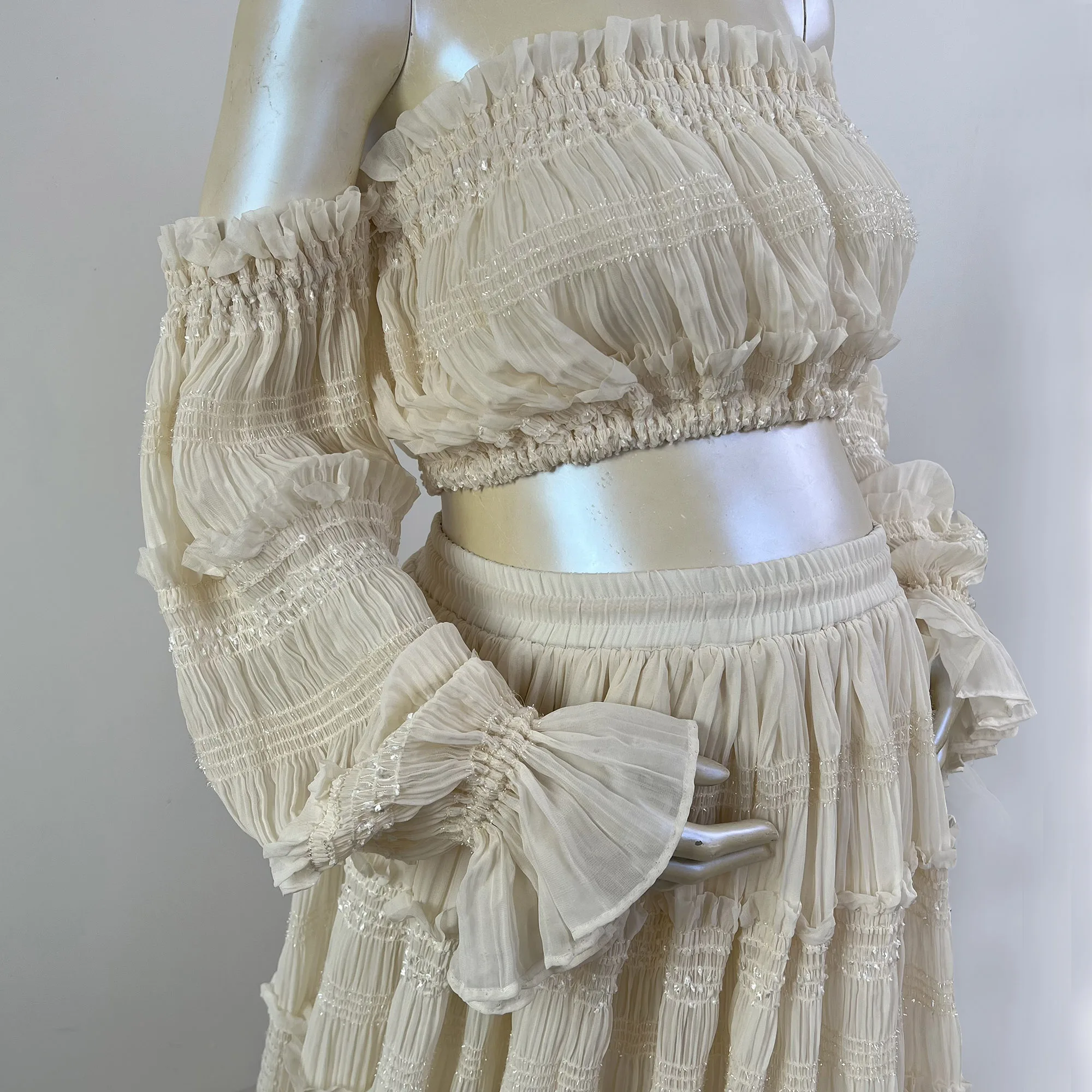 فستان Don&Judy للنساء مكون من قطعتين للحمل لالتقاط الصور وحفلات الزفاف للتصوير الفوتوغرافي #2