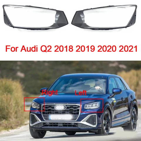 Для Audi Q2 2018-2021 крышка передней фары автомобиля, стеклянная крышка для лампы, стеклянные крышки для объектива, зеркальная Крышка для автомобильного абажура