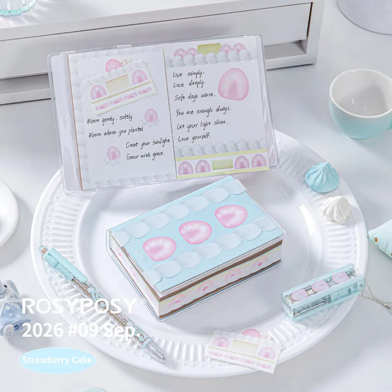 Rosyposy A7 Strawberry Cake Notebook Waterproof Portable Pocket Notepad For Daily Record Schedule Planning Note Taking