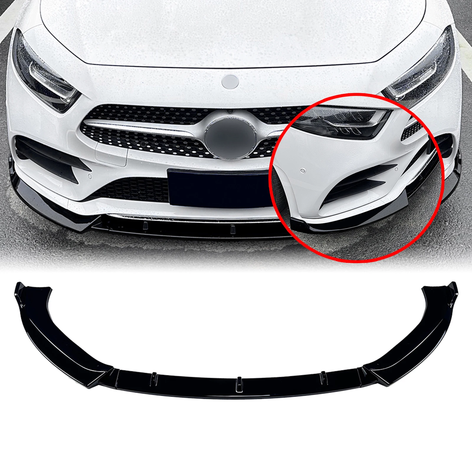 For Mercedes Benz CLS Class C257 CLS350 CLS400 CLS450 CLS500 CLS550 2018-2022 Front Bumper Spoiler Lip Lower Splitter Protector