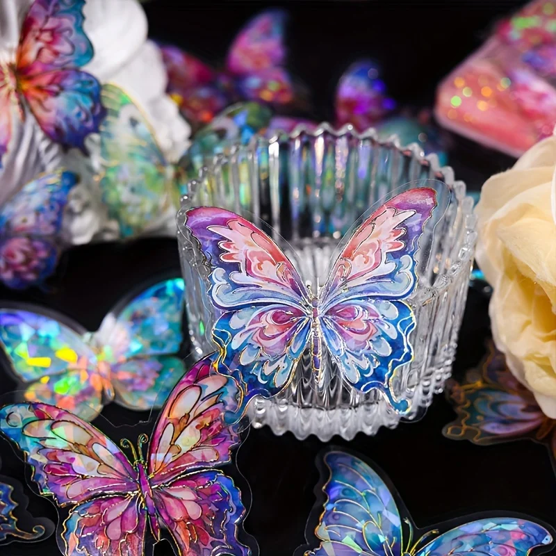 1pc, retro butterfly sticker set, self-adhesive, waterproof, suitable for accessory gift boxes