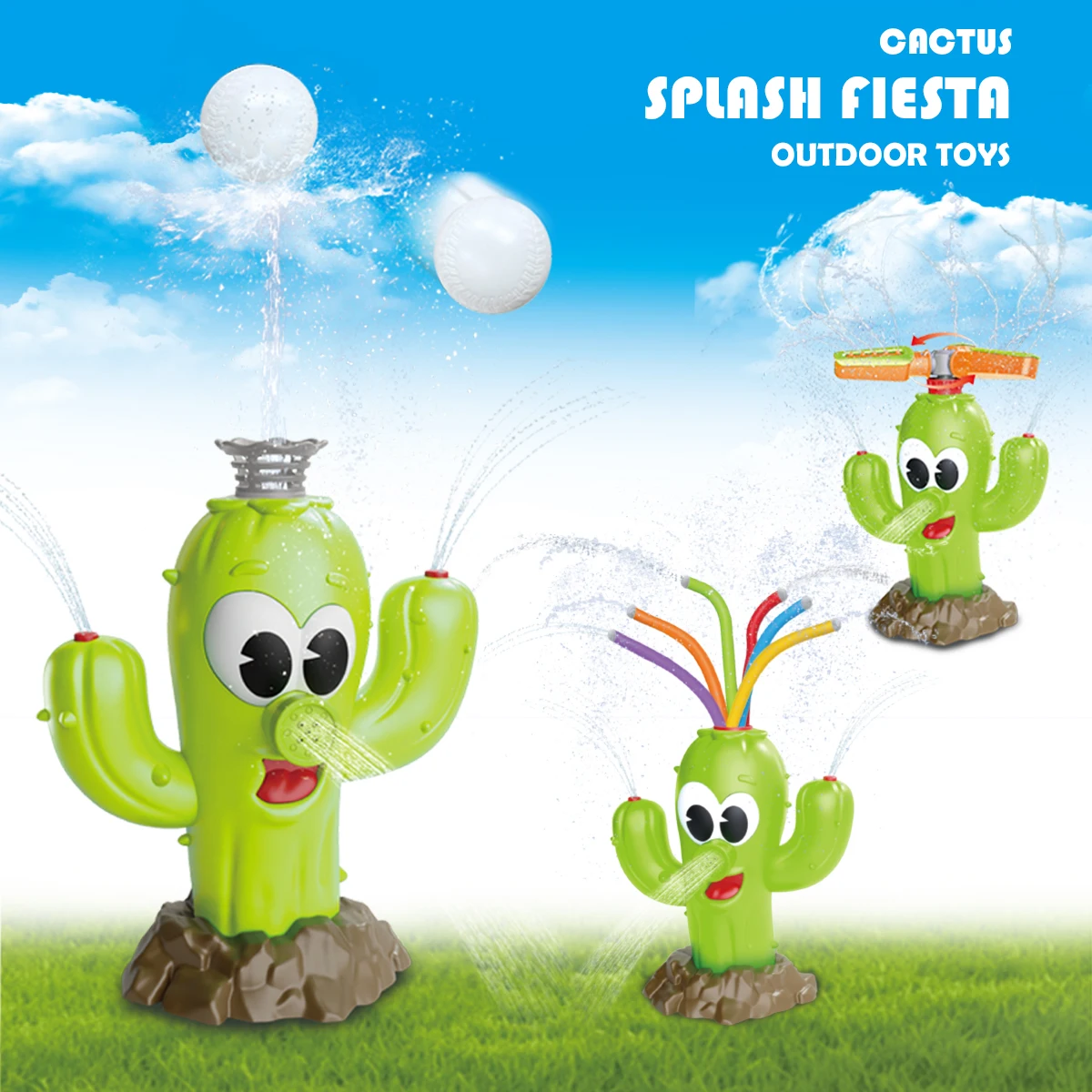 

Детский разбрызгиватель для воды в форме кактуса, летние игрушки для игр на улице, мультяшные разбрызгиватели, подарки для мальчиков и девочек