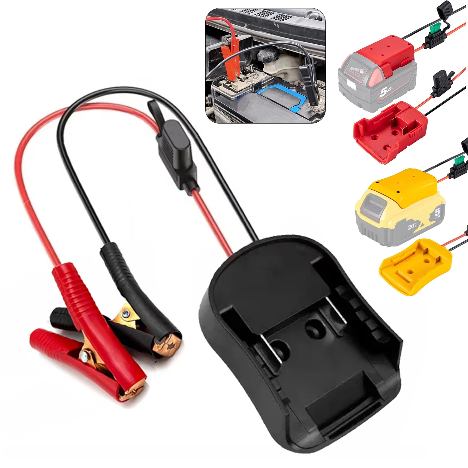 Für Makita/DeWalt/Milwaukee 18V Zündstartgeräte, Auto- und Motorrad-Lithiumbatterie, Notstromversorgung mit 3 Sicherungen – Detail 5