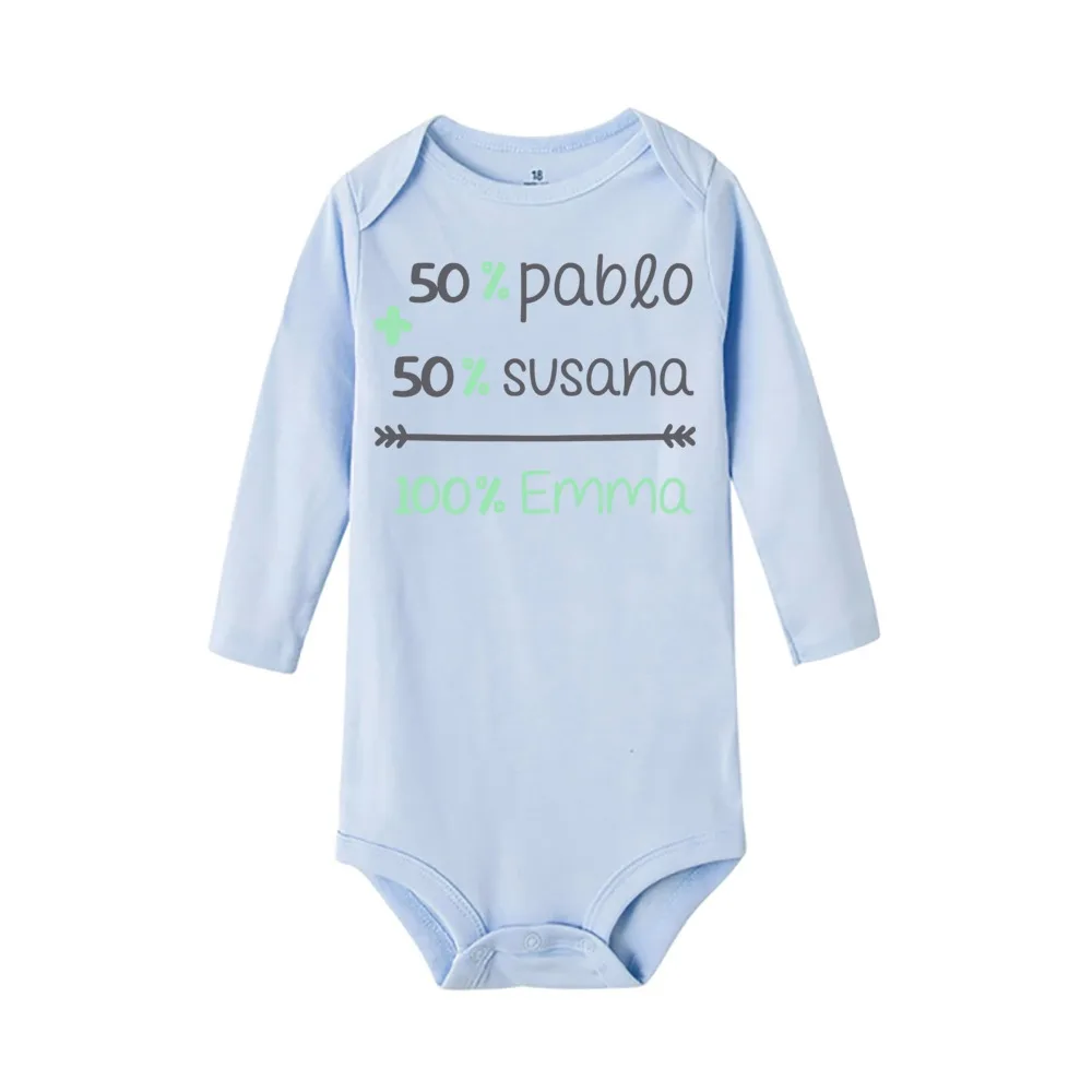 Personalized Casual Print Baby Romper Round Neck Short Sleeve Infant Bodysuit Custom Dad Mom Baby Name Funny Toddler Clothing