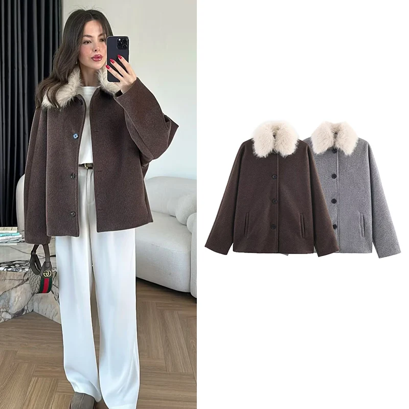 

New Autumn Women's Jackets & Coats 2025 Fashion Fur Collar Elegant Women Loose Warm Coats Chic Youth Travel Joker Street Jackets
