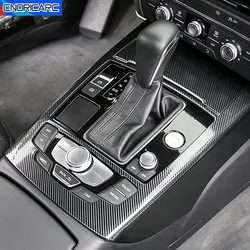 For Auid A6 C7 2012-2018 Center Console Gear Shift Panel Frame Decoration Gearshift Cover Trim Carbon Fiber Color Car Accessory