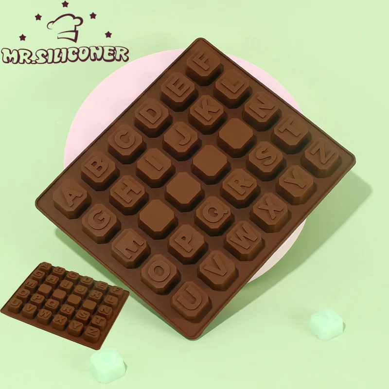 Silicone Cake Mold 26 English Alphabet Letters Chocolate Ice Cube Candy Maker Tray Pan Handmade Diy Decorating Tools Mould