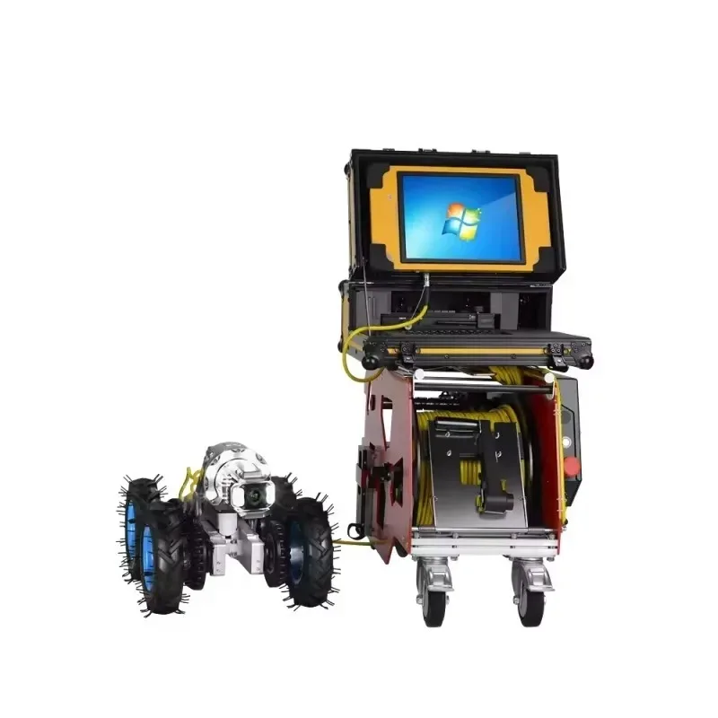 Remote Control Pipe Inspection Crawler Robot CCTV Sewer Drain Pipeline Inspection Camera System Industrial Endoscope Monitor