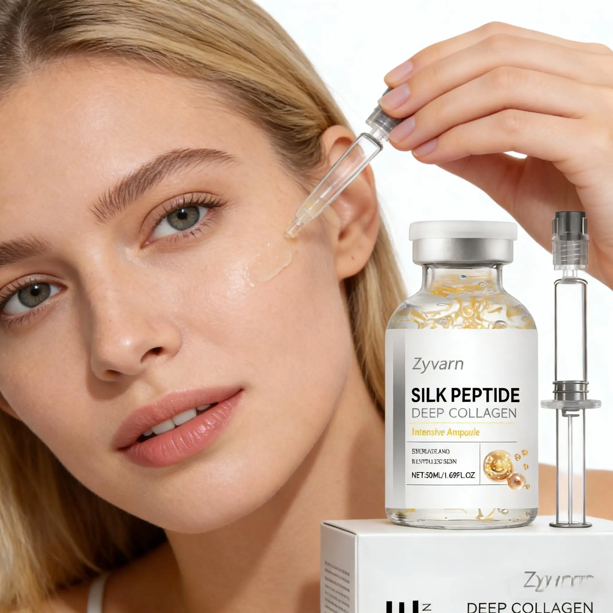 

Collagen Tighten Face Serum Remove Wrinkle Anti Aging Repair Skin Barrier Nourishing Facial Lifting Silk Peptide Ampoule Essence