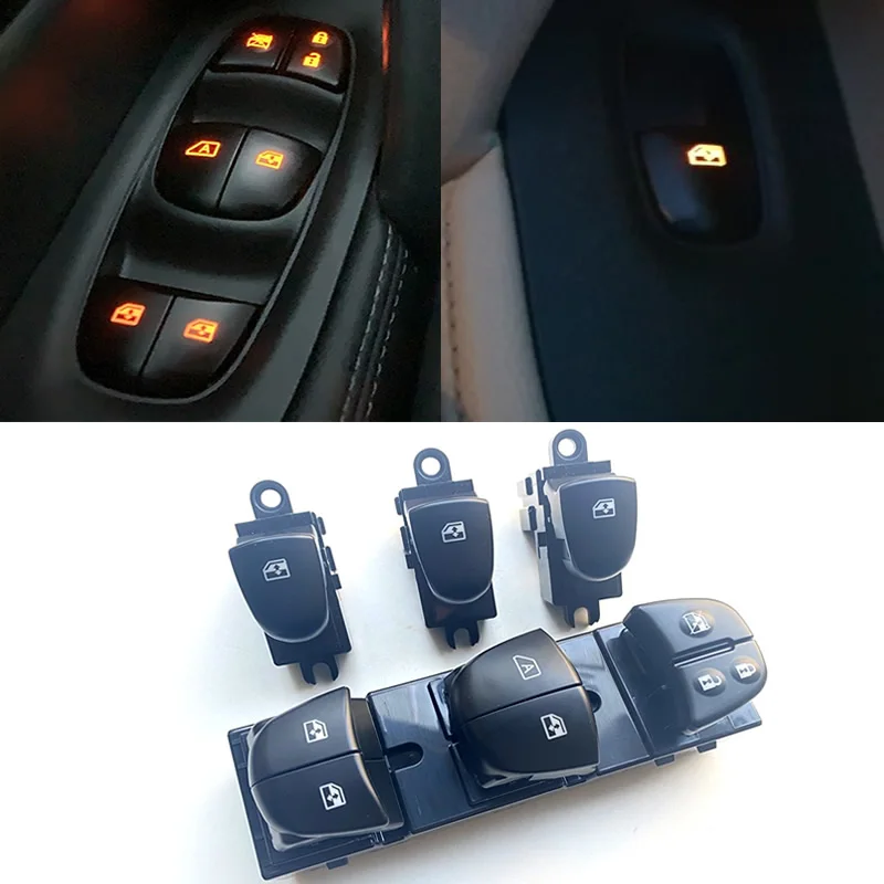 

Orange 7 LED Car Elegant And Fashionable With light Electric Power Window Switch For Nissan Qashqai/Altima/Sylphy/Tiida/X-Trail