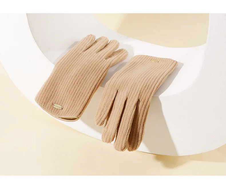 Gloves New Autumn  Winter Women\'s Warm Plush Thickened Gentle and Elegant Outdoor Cycling Cold Proof Wholesale and Direct Sales