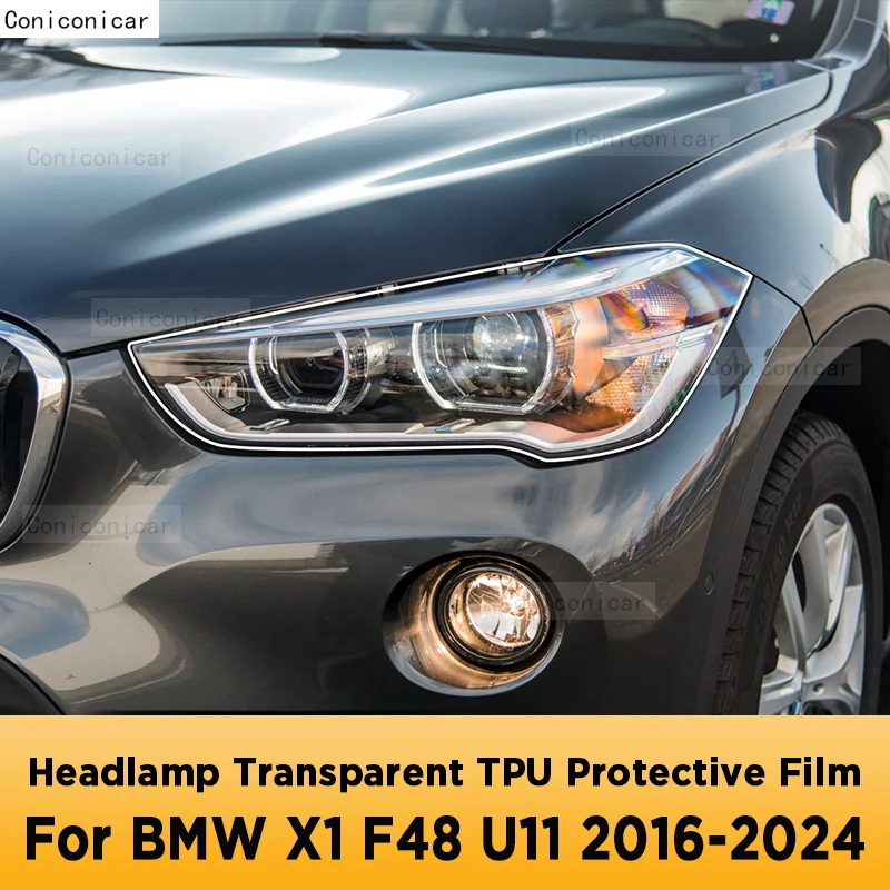

For BMW X1 F48 U11 2016-2024 Car Exterior Headlight Anti-scratch Front Lamp Transparent TPU Protective Film Accessories