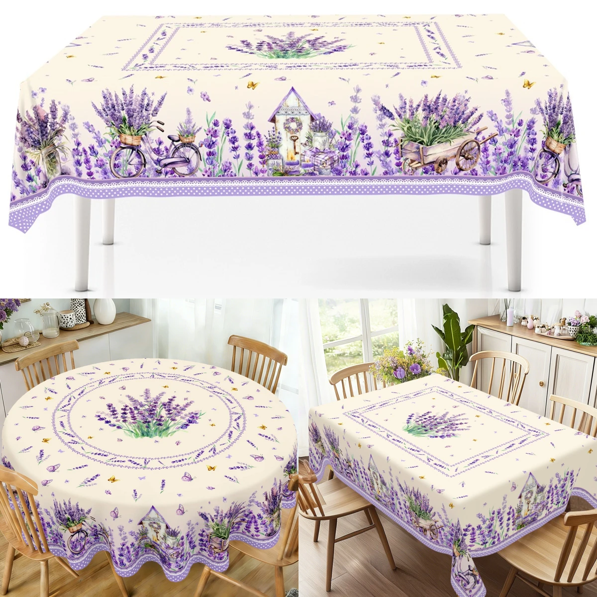 Desk Setup Plants - Lavender Table Cloth Rectangle Purple Flower
