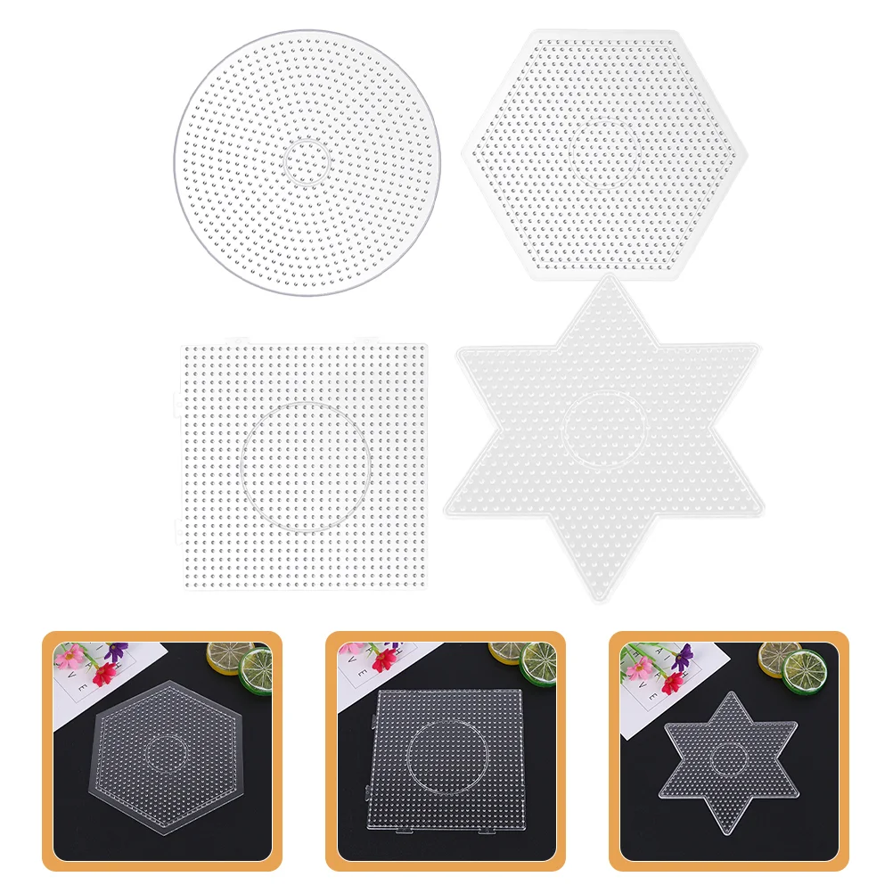 4 Pcs 5mm Spelling Bean Template Square DIY Fuse Beads Boards Decorative Crafts Snow Pegboards For Teens