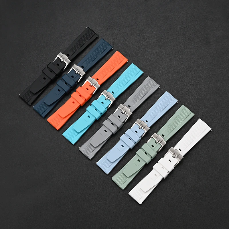 Pulseira de silicone líquido para relógio, pulseira universal de liberação rápida de 20mm 22mm para huawei gt4/5 para seiko