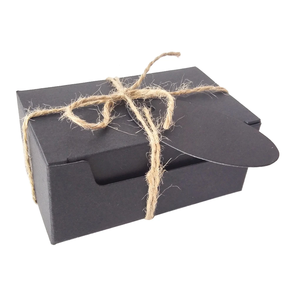 

100 Pieces Kraft Paper Gift Boxes with Rustic Twine & Brown Tags - Easy Assemble Wedding Favor Boxes for Gift Packaging