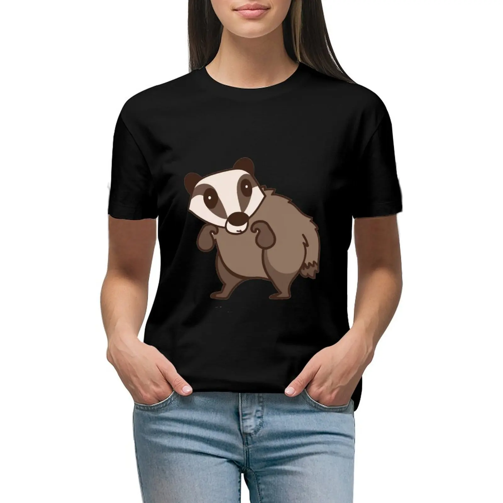 

Badger Cute Dachs Cool T-shirt lady clothes summer clothes summer top t-shirts for Women loose fit