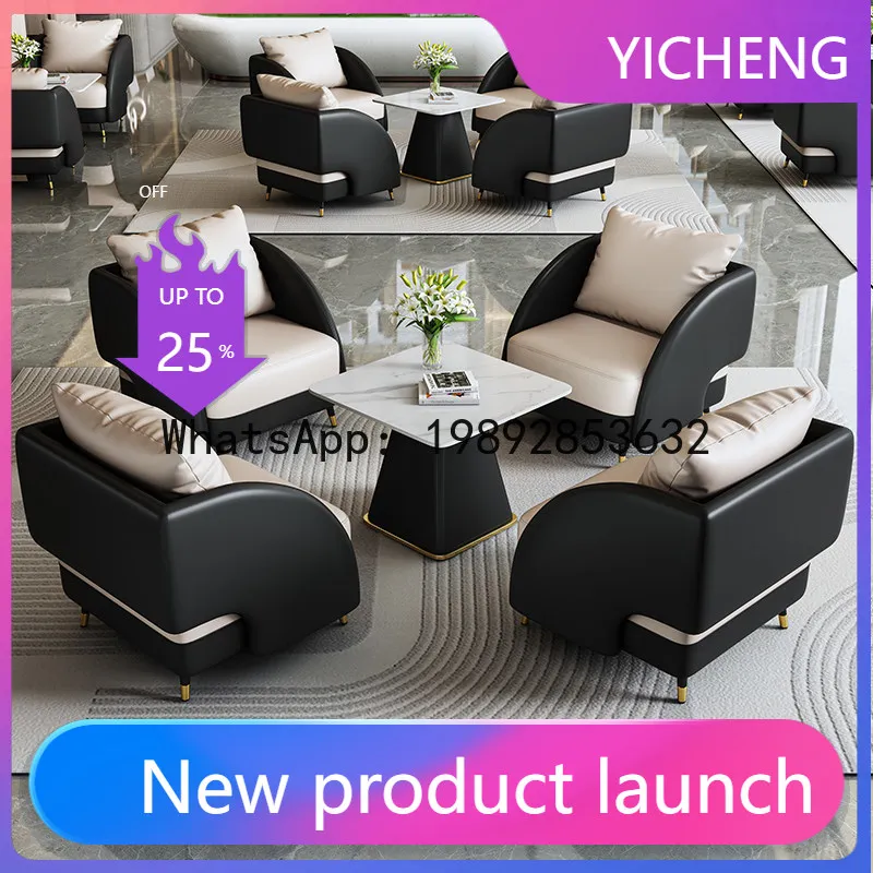 Z3  Light Luxury Hotel Beauty Salon Sales Office Sofa Rest Area Meeting Reception Reception Leisure Single Table and Chair Set